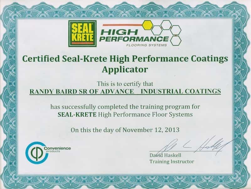 Seal Krete Certification