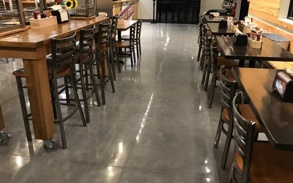 polished concrete commercial restaurant advance industrial coatings