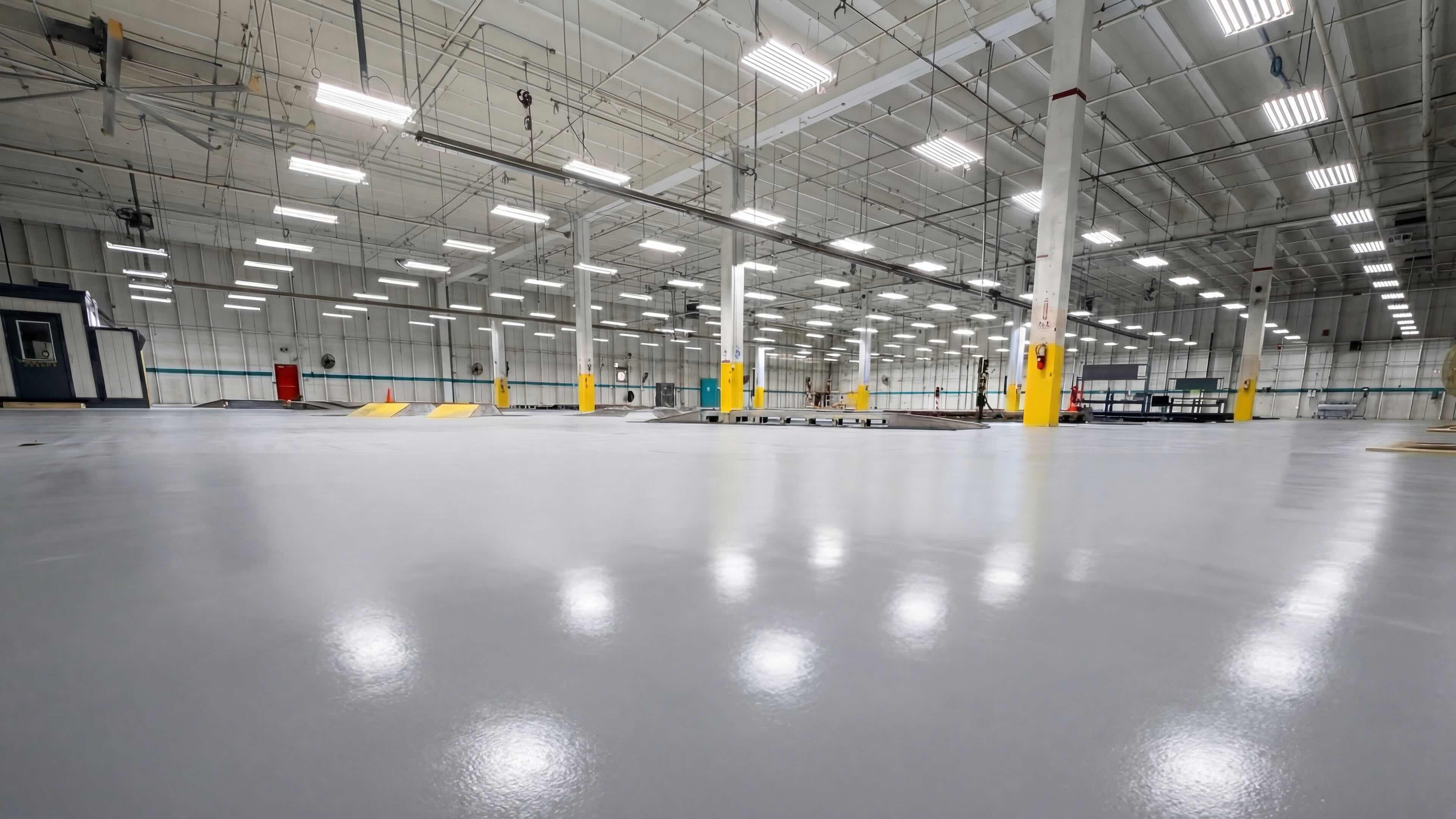 Commercial epoxy flooring installed in a Florida facility