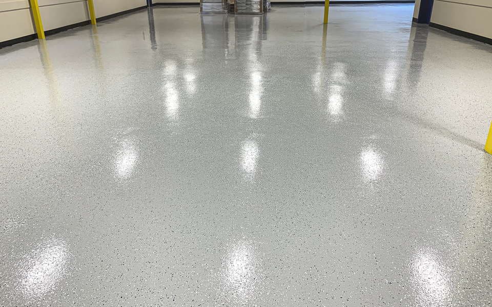 Commercial Retail Store Epoxy Flooring Decorative Random Flake 01