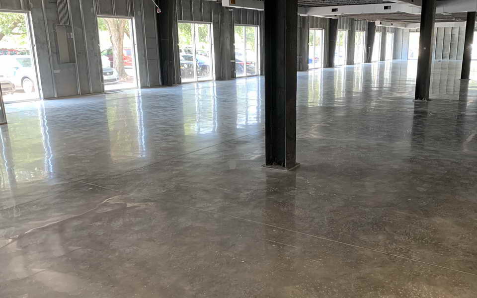 concrete polishing commercial warehouse aic