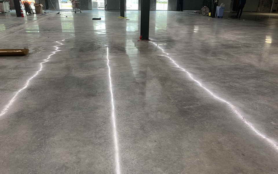 concrete polishing commercial warehouse aic