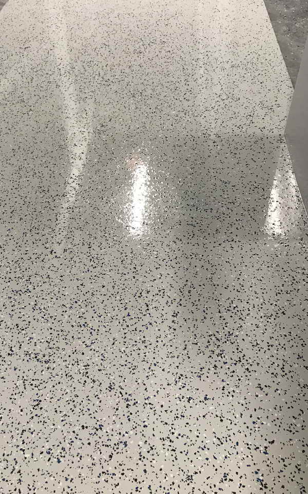 epoxy floor coating random flake storage