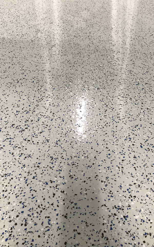 epoxy floor coating random flake storage