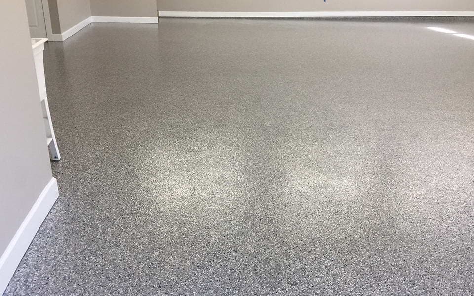 garage floor coating double broadcast random flakes