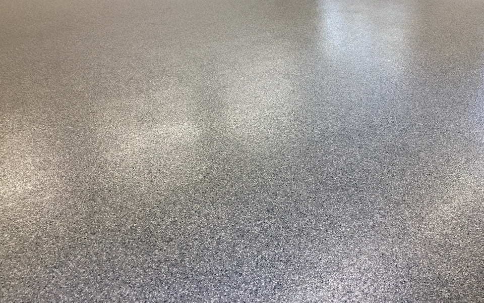 garage floor coating double broadcast random flakes