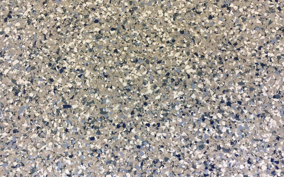 garage floor coating double broadcast random flakes