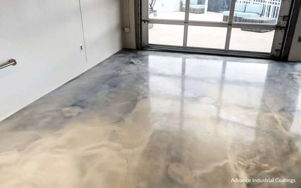 Metallic epoxy floor showcasing durability and seamless surface